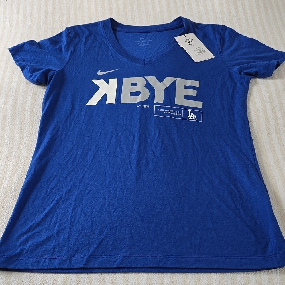 Los Angeles Dodgers Nike Women's K-Bye Tri-Blend V-Neck Tee Size:Small